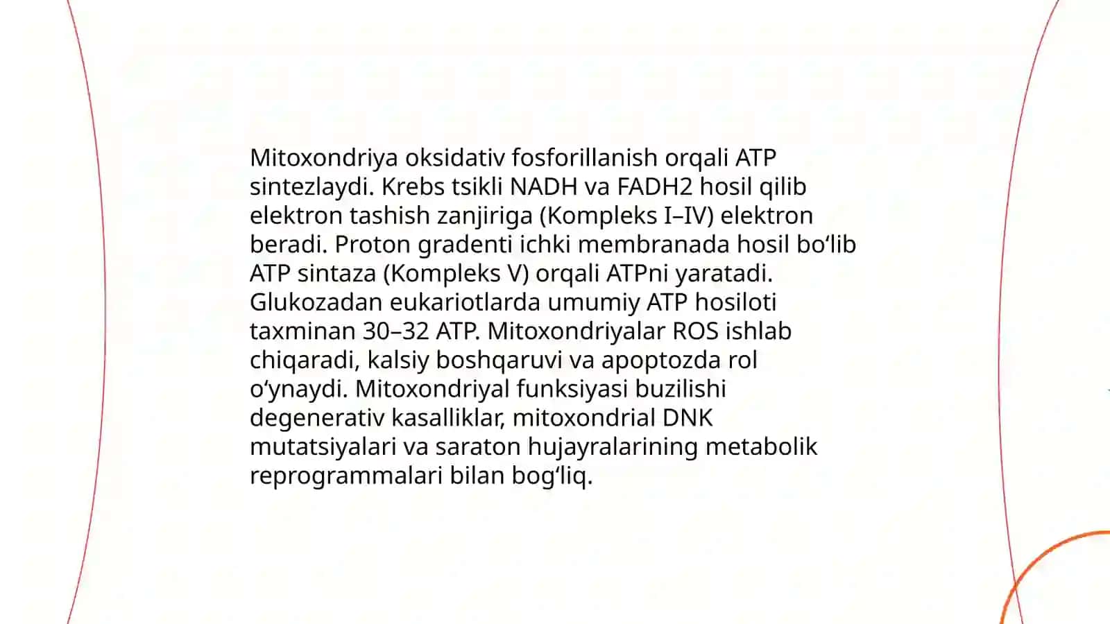 Hujayrada modda, energiya va ma'lumotlar oqimi 4