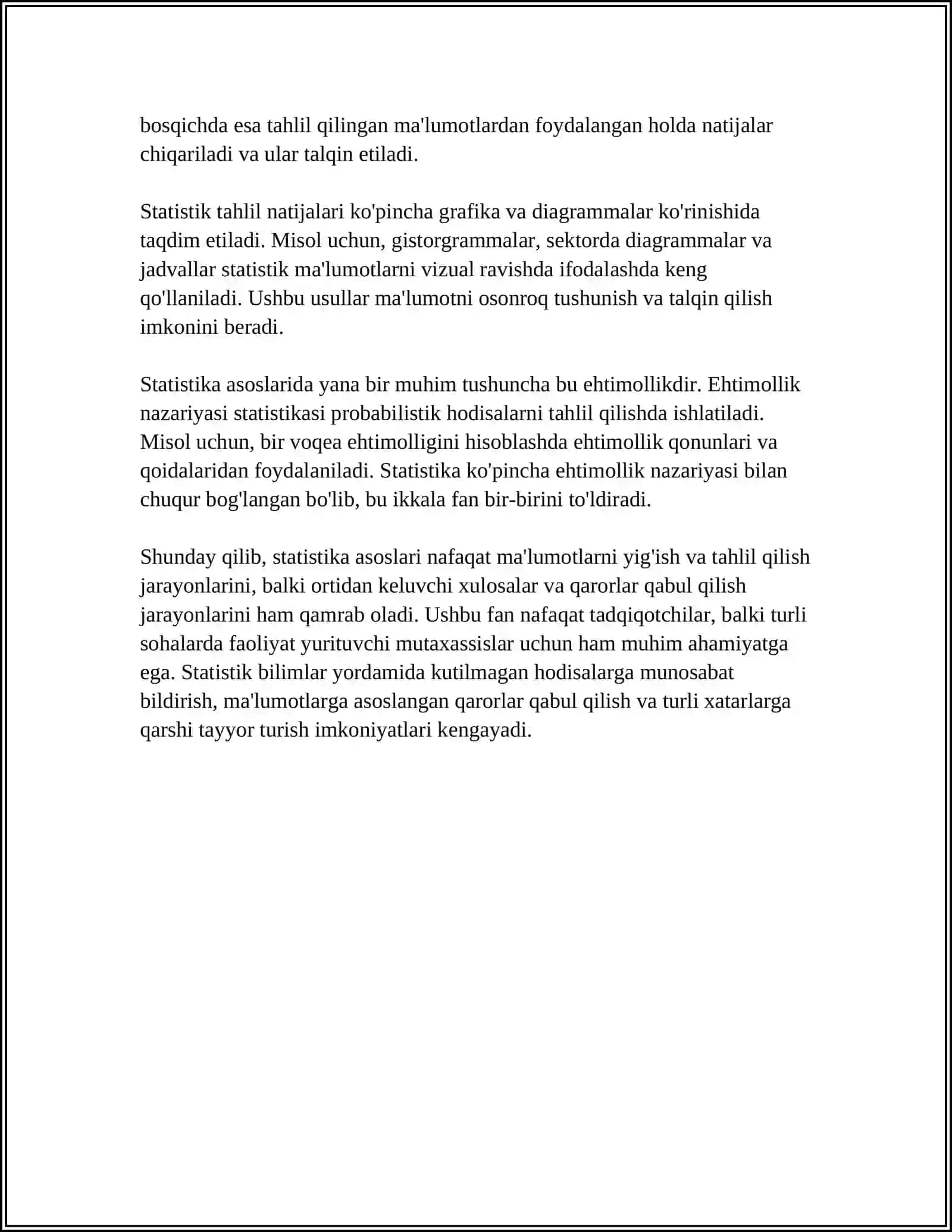 STATISTIKA FANIGA KIRISH 4