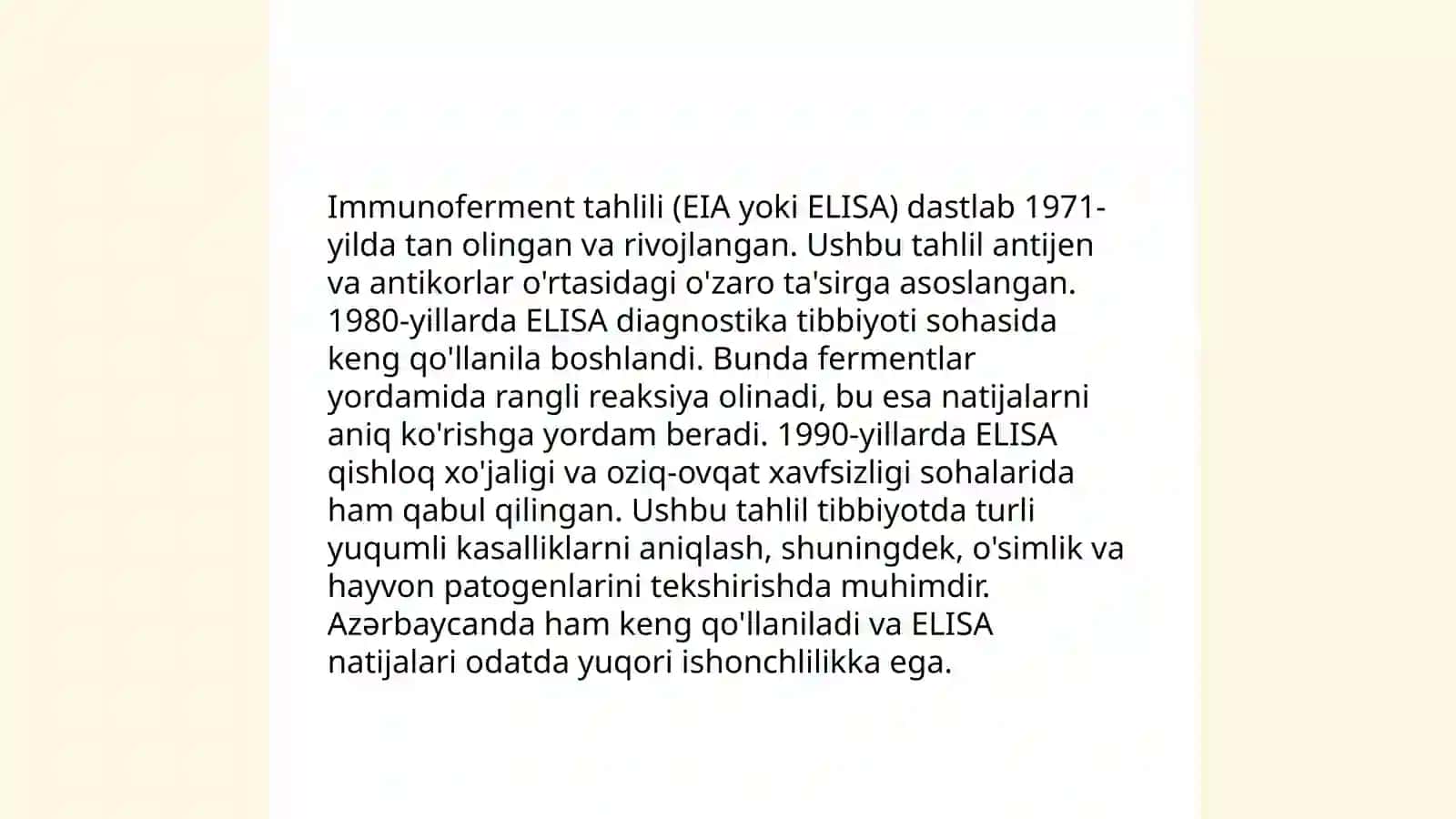 Immunoferment analizi usuli va uning viruslar diagnostikasida qo'llanilishini o'rganish 4