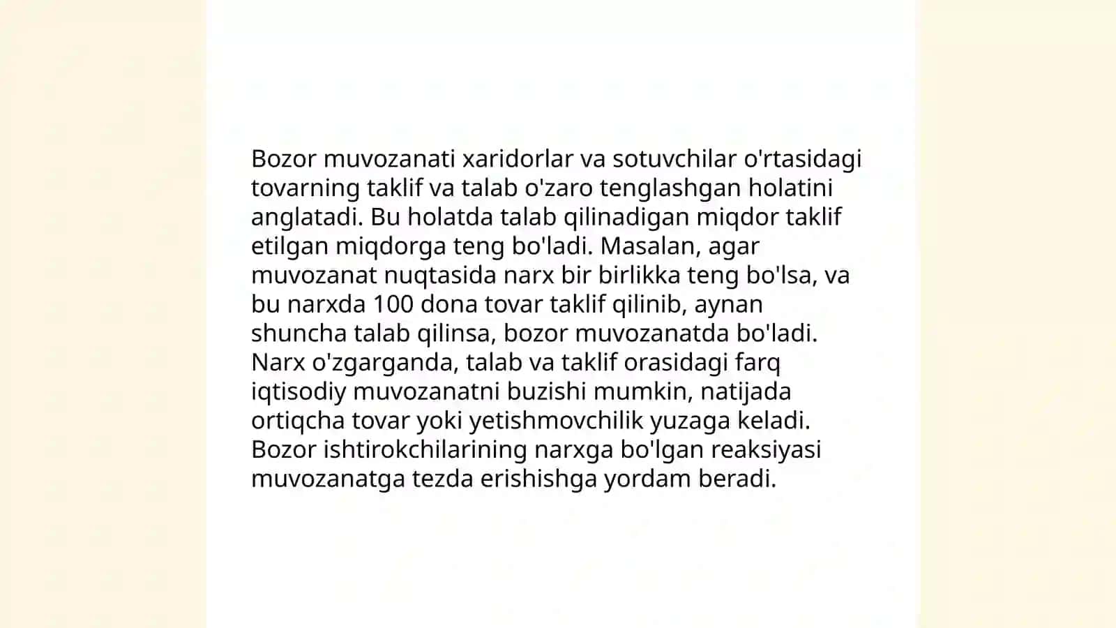 Talab va taklif qonuniga ko‘ra narx belgilash usullari 4
