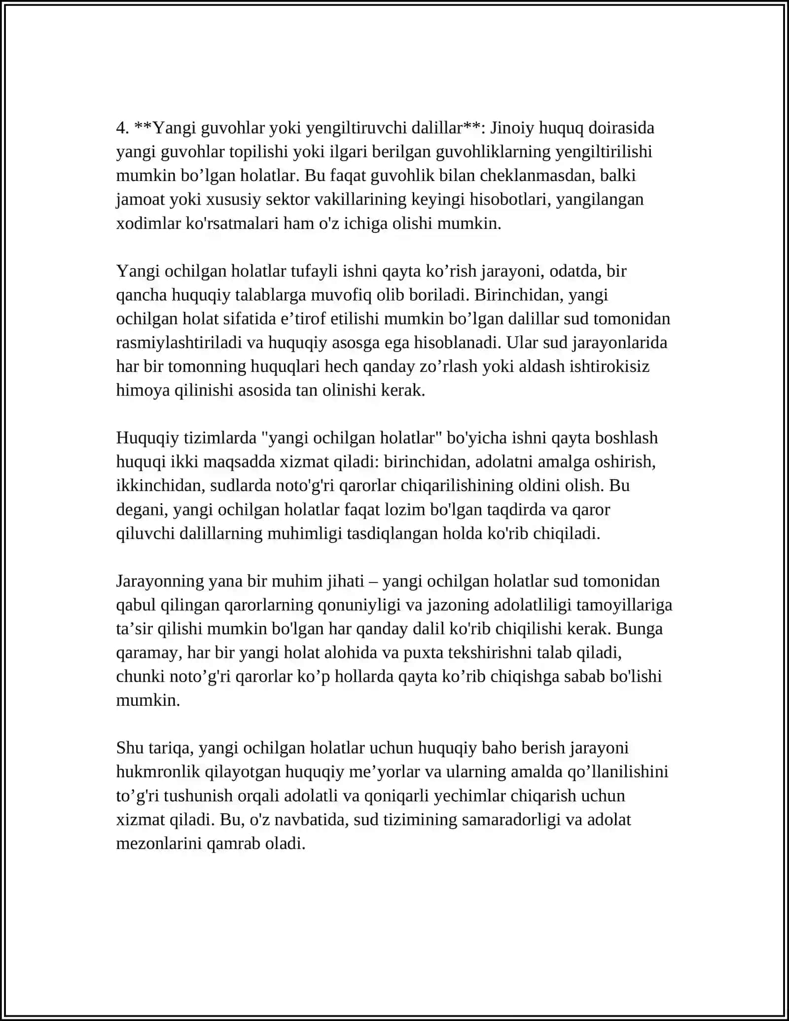 Yangi ochilgan holatlar tushunchasi va huquqiy mohiyati 4