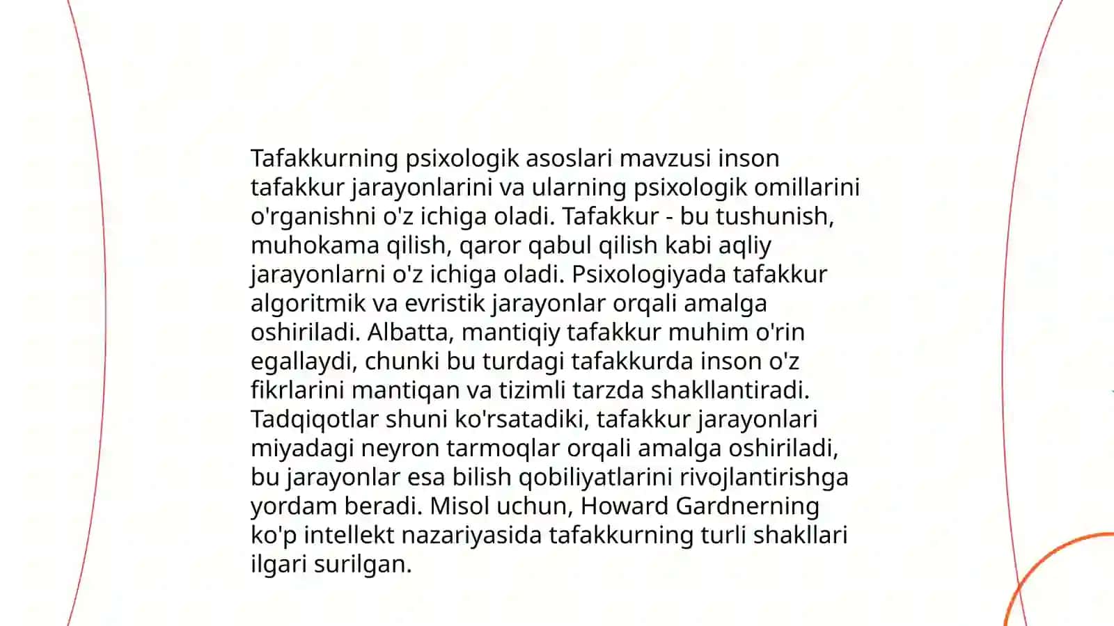 Tafakkur. Tafakkur borasidagi psixologik ta'limotlar 4