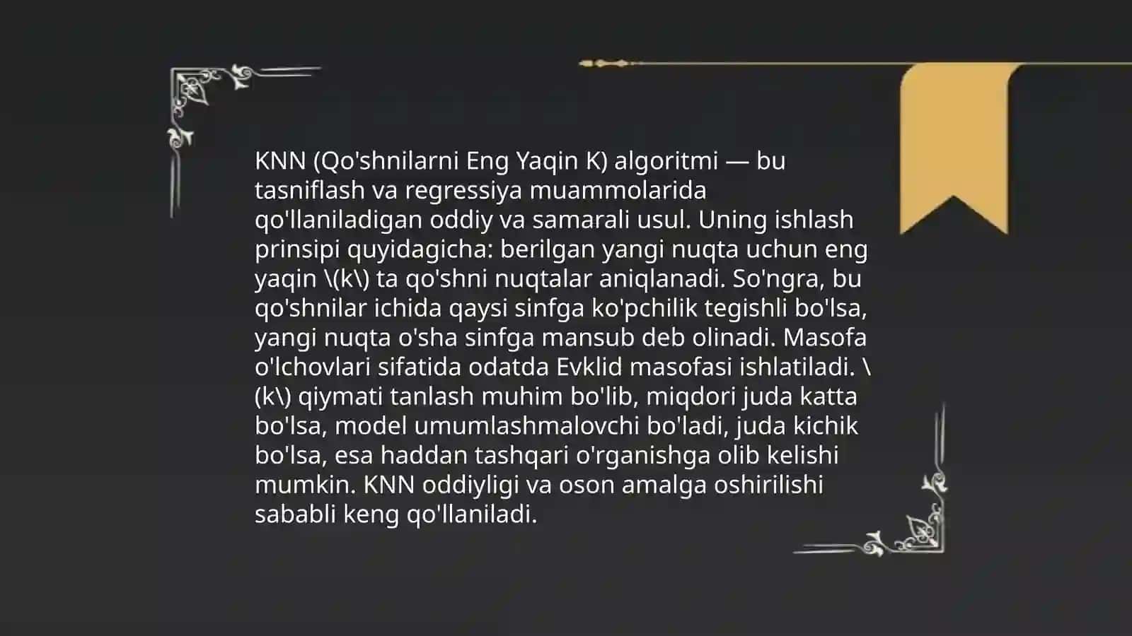 KNN mashinaviy o‘rganish algoritmi 4