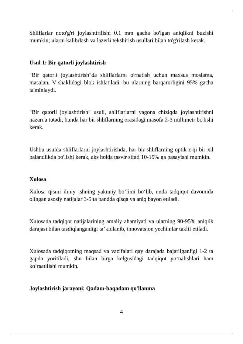 Shliflarlarni gorizontal tekis joylashtirish anshliflar tayyorlash usullari 4