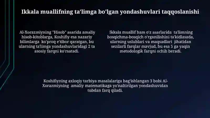 Munis Xorazmiyning Savodi taʼlim asarda didaktik qarashlari hamda Koshifiyning axloqiy qarashlari 4