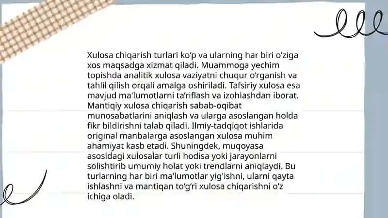 Xulosa Chiqarishning Umumiy Mantiqiy Tavsifi 4