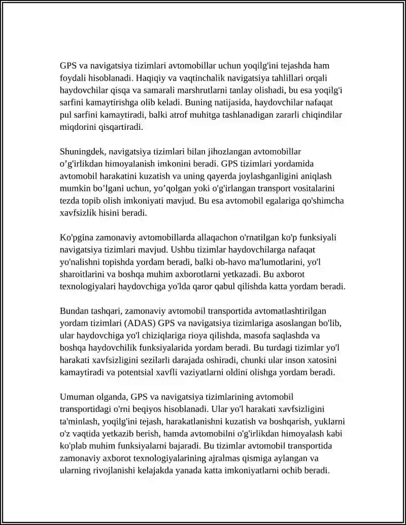 AVTOMOBIL TRANSPORTIDA ZAMONAVIY AXBOROT TEXNOLOGIYALARI O'RNI 4