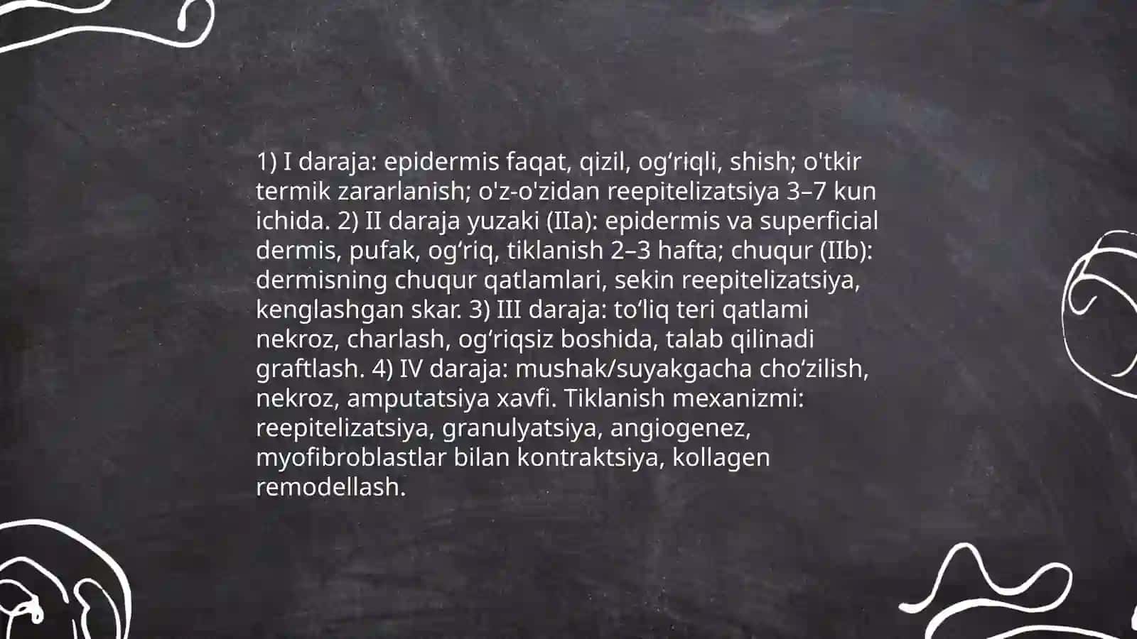 Termik shikastlanishlar — ta'rif va tasnifi 4