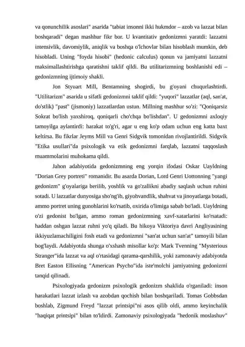 Gedonizm mohiyati lazzat va zavqni hayotning eng oliy maqsadi 4