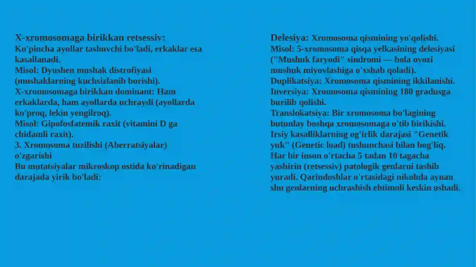 Irsiy kasalliklar klassifikatsiyasi 4