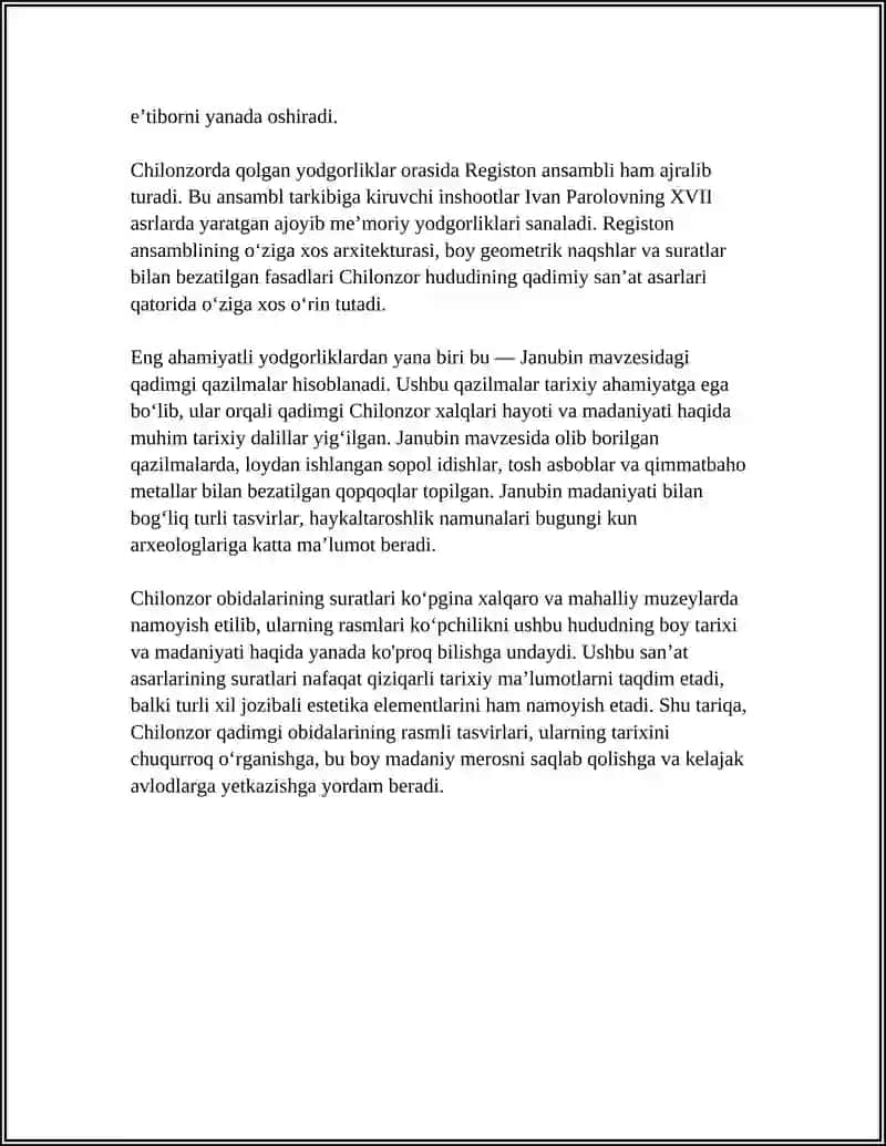 CHILONZOR QADIMGI OBIDALARI RASMLI BOLSIN 4