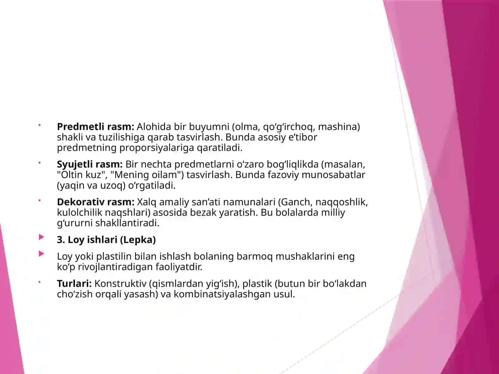 Maktabgacha ta’limda tasviriy faoliyat turlari va ularni o‘qitish metodikasi 4