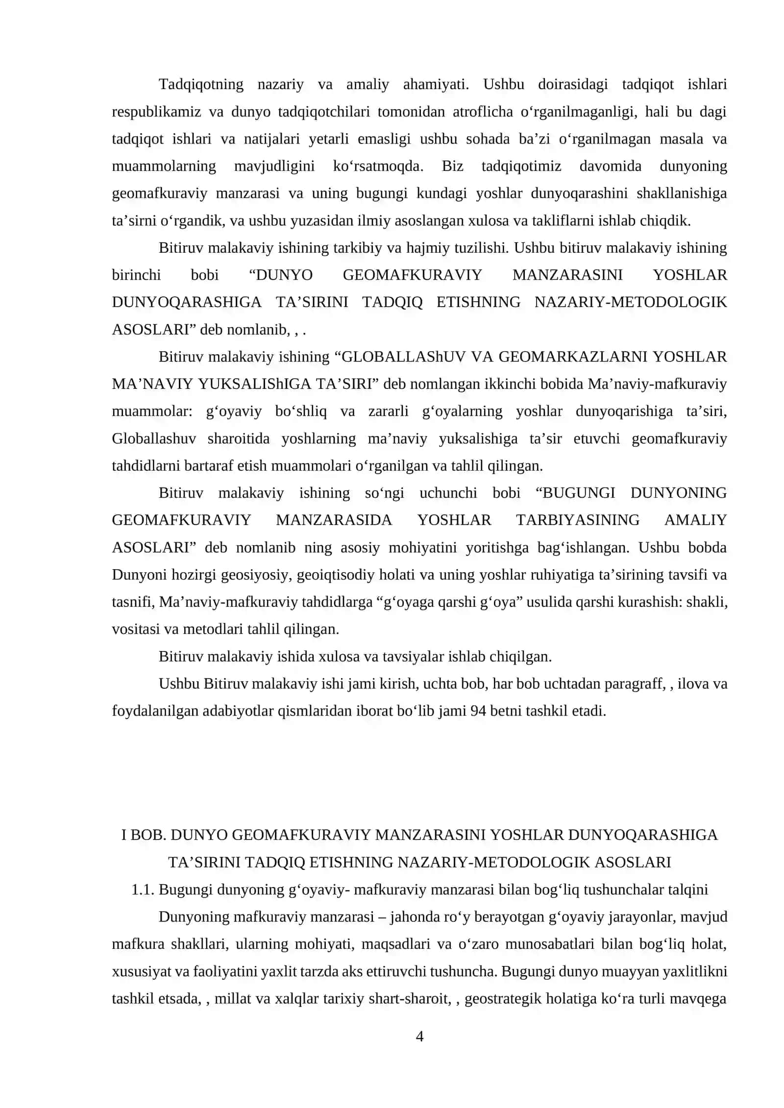 Dunyo Geomafkuraviy Manzarasi va Yoshlar 4