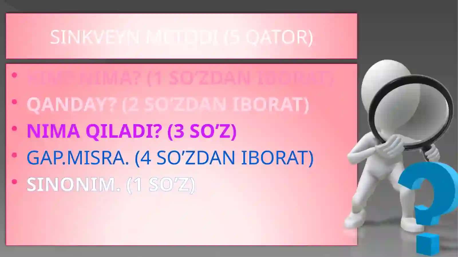 TA’LIMNI TASHKIL ETİSH SHAKLLARI VATURLARI.STEAM TA’LIM.Tuzuvchi:X.A.Kadirova 4