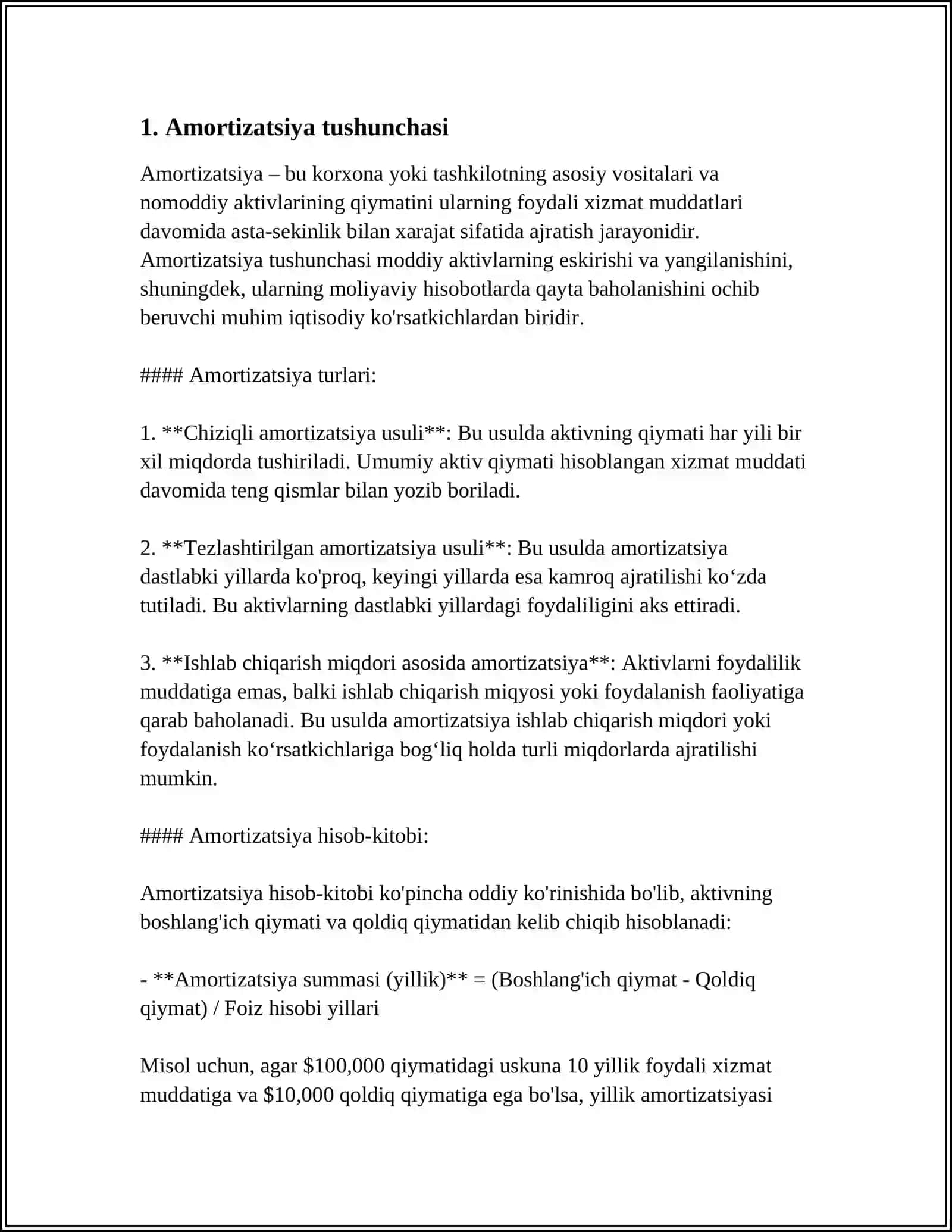 ASOSIY VOSITALAR AMORTIZATSIYASI (ESKIRISHI) HISOBI 4