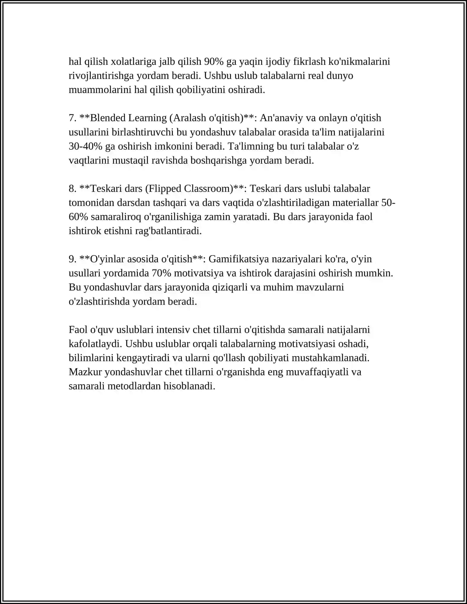 CHET TILLARINI INTENSIV O'QITISHDA FOYDALANILADIGAN ZAMONAVIY TA'LIM METODLARI 4