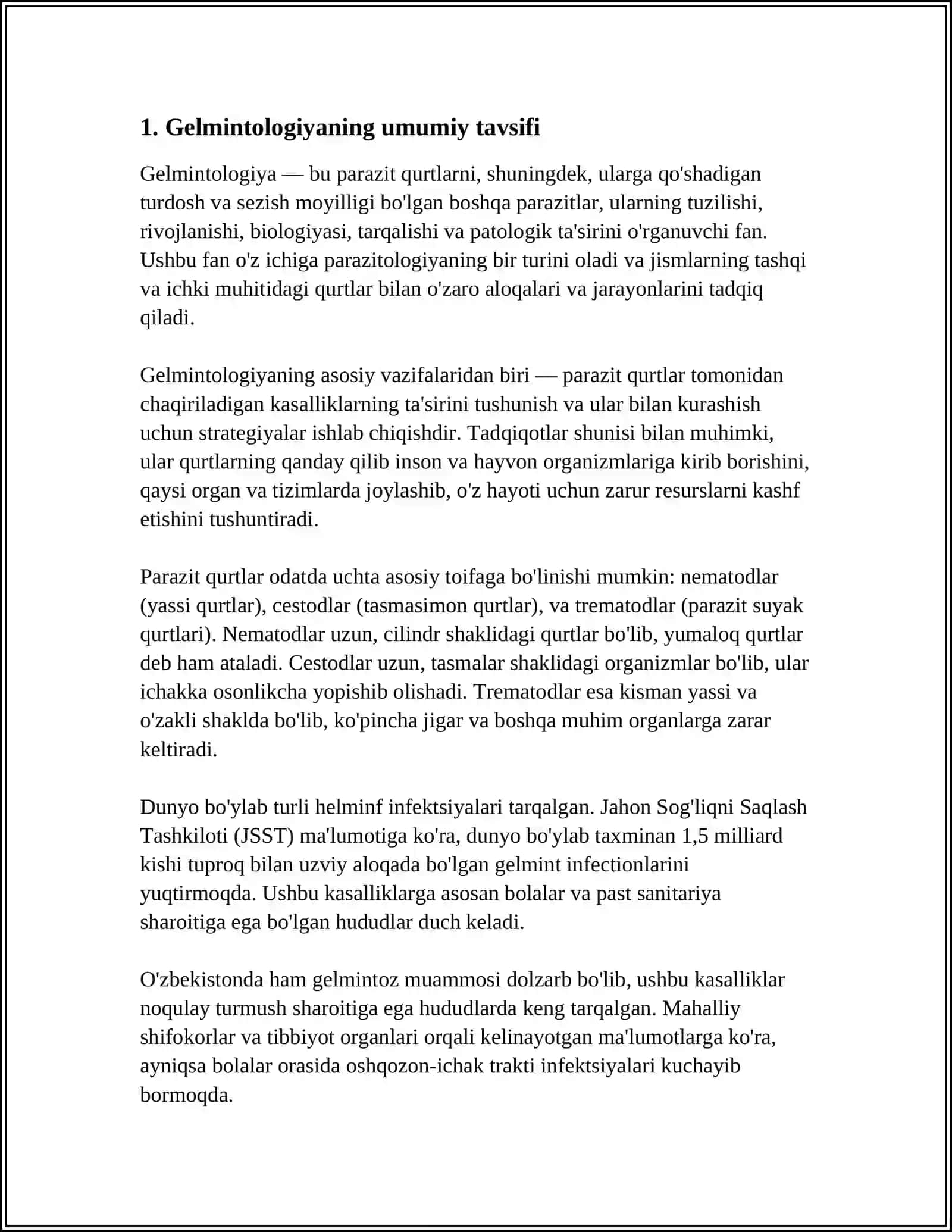TIBBIYOT GELMINTOLOGIYASI, ARACHNOENTOMOLOGIYASI 4