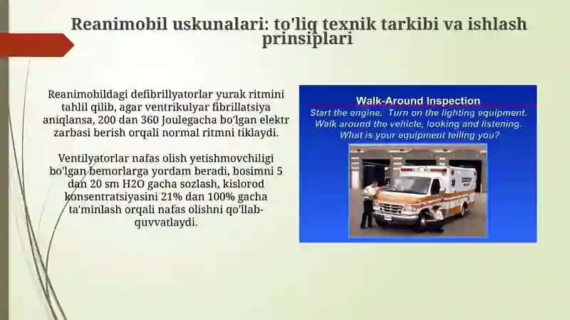 Ambulans vositalari va reanimobil jihozlari: Toliq texnik tarkibi, ishlash prinsiplari 4