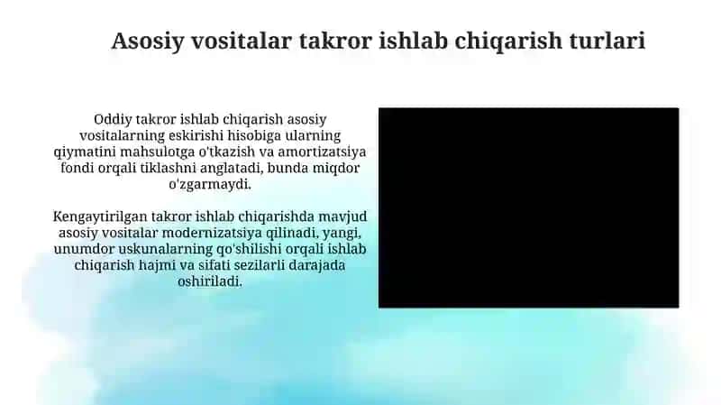 Asosiy vositalarni takror ishlab chiqarish va ulardan foydalanish samaradorligi 4