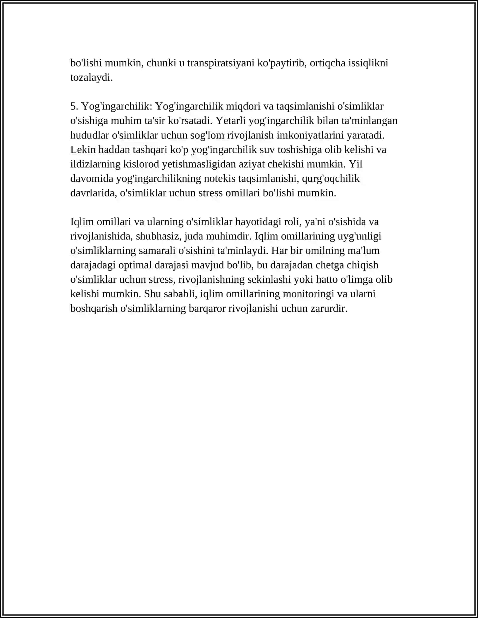 IQLIM OMILLARI VA ULARNING ÕSIMLIKLAR HAYOTIDAGI AHAMYATI 4