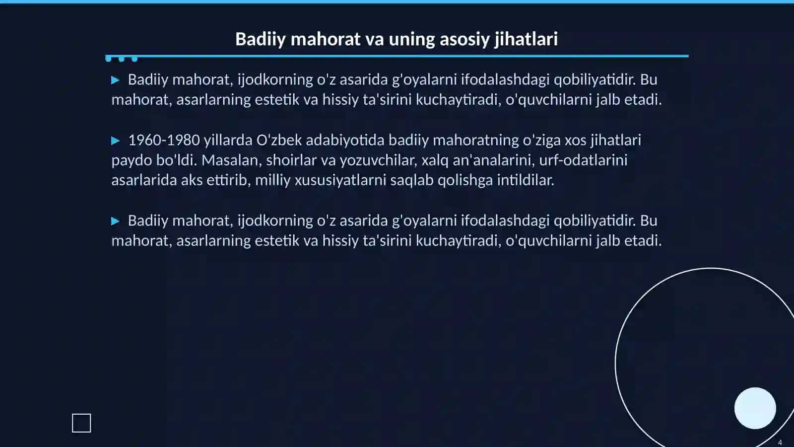 Adabiy tanqid badiiy mahorat va realizm (1960-1980- yillar) 4