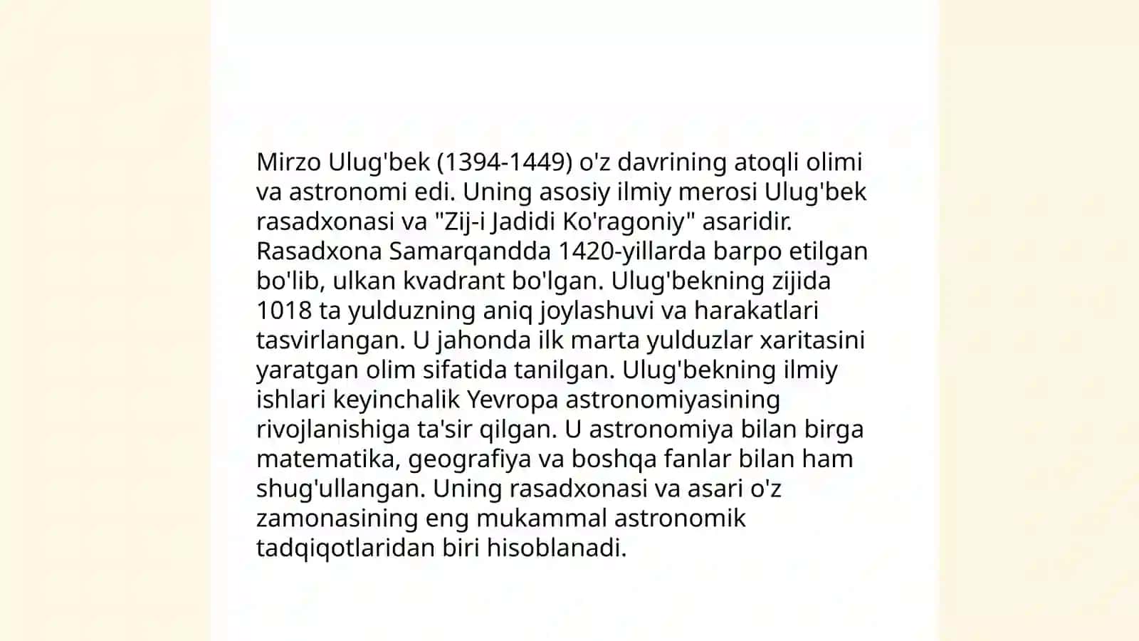 Mirzo Ulug'bekning hayoti va tarjimai holi 4
