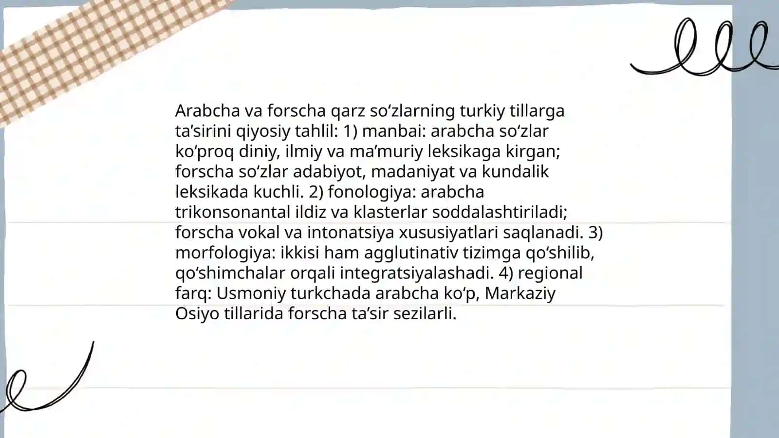 Hozirgi turkiy tillar leksikasining qiyosiy tahlili 4