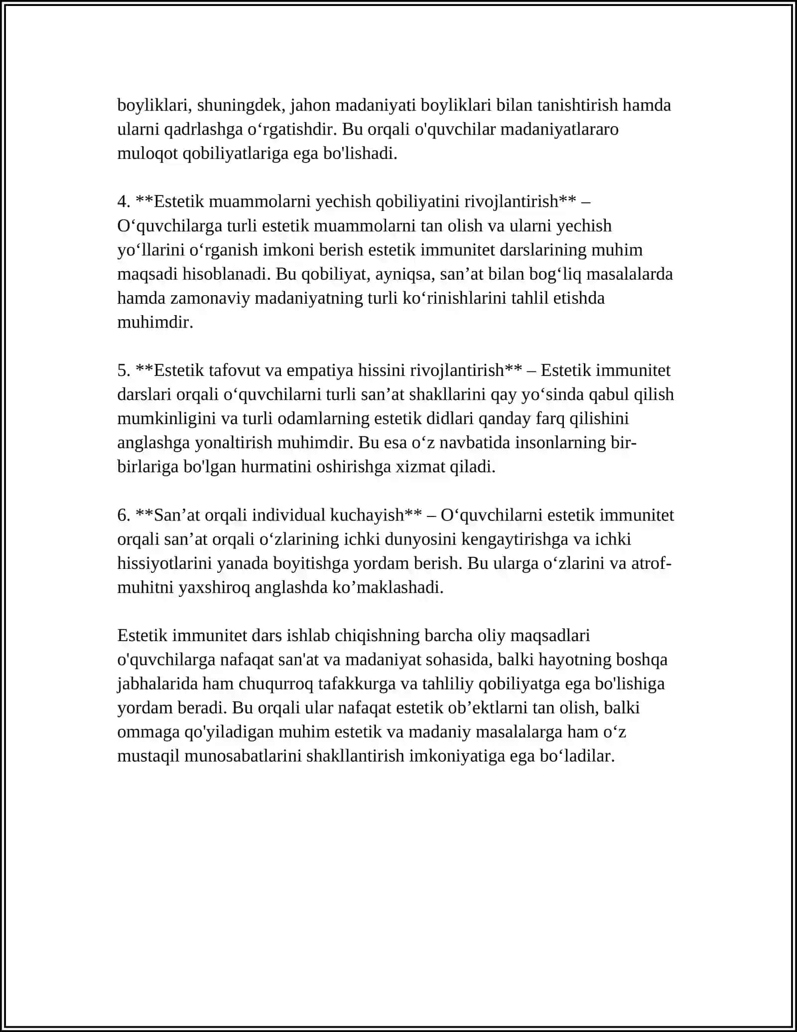 ESTETIK IMMUNITET DARS ISHLANMA 4
