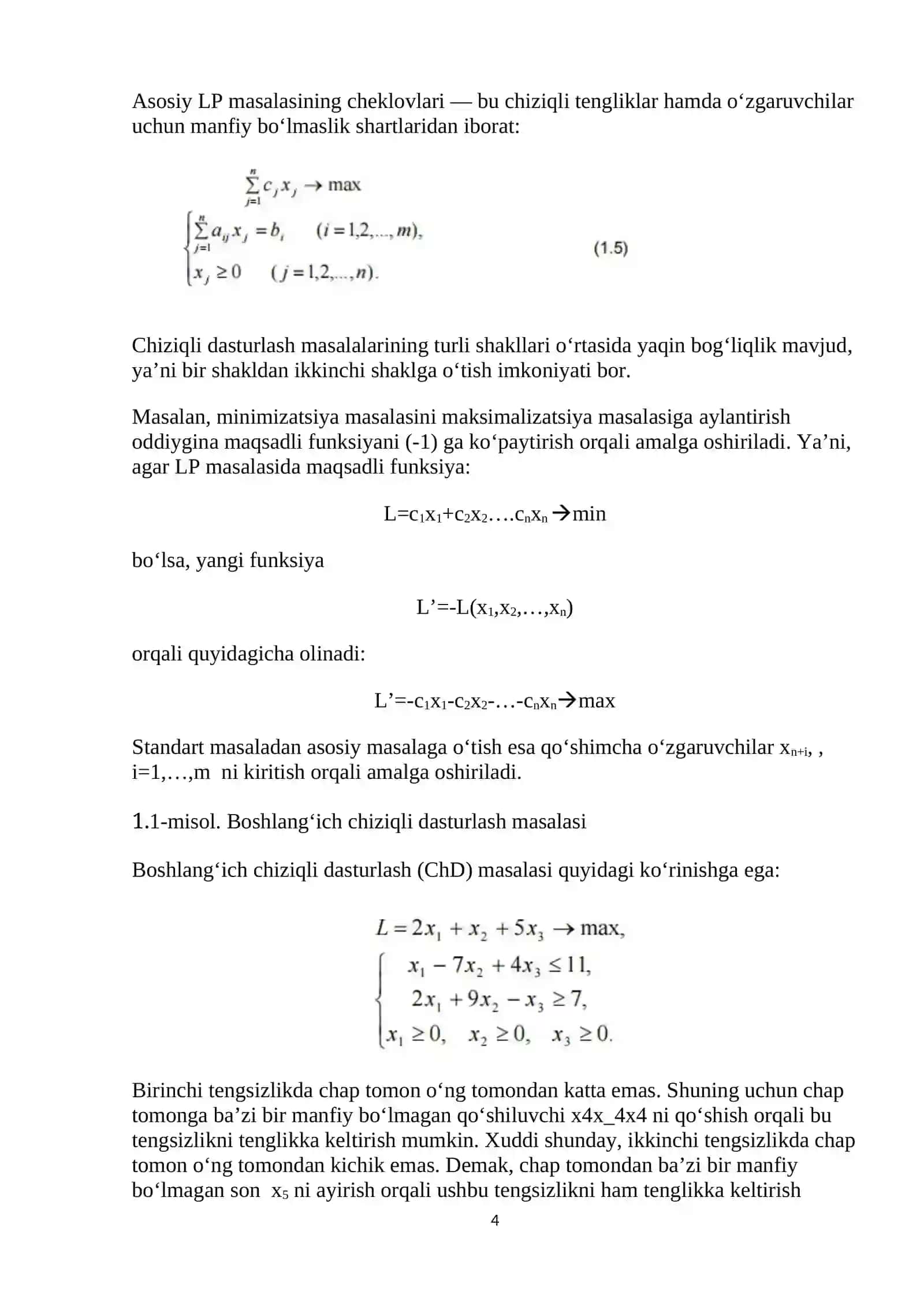 Chiziqli dasturlash (ChD) 4
