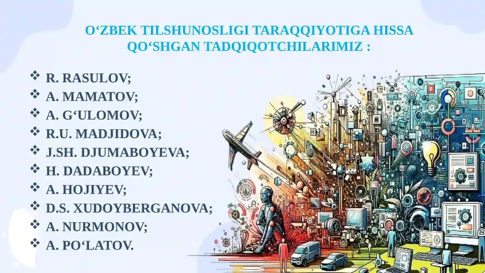 O‘ZBEK TILSHUNOSLIGI 4