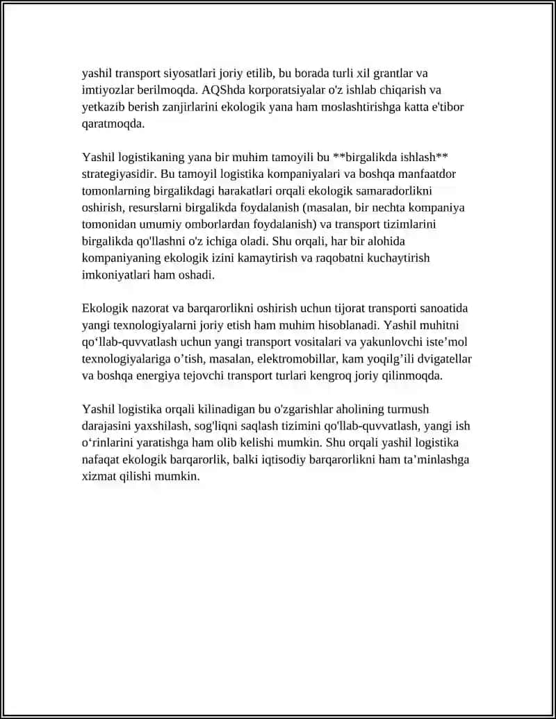 YASHIL LOGISTIKA VA BARQAROR RIVOJLANISH 4