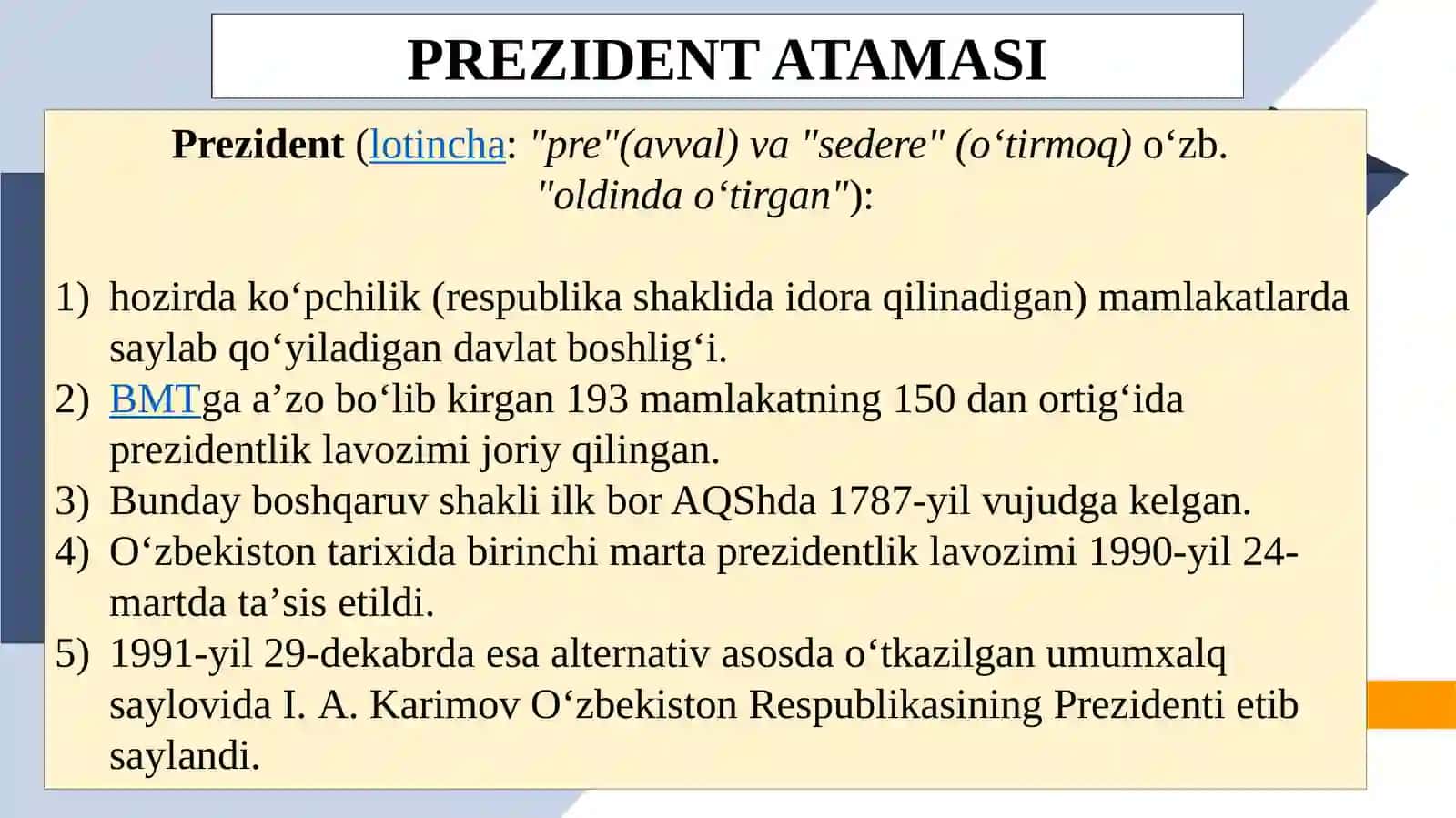 O‘ZBEKISTONDA DEMOKRATIK, FUQAROLIK JAMIYATI ASOSLARINING SHAKLLANISHI, AMALGA OSHIRILGAN SIYOSIY ISLOHOTLAR 4