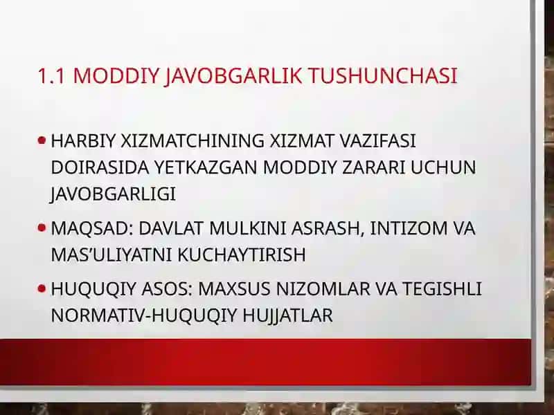 Harbiy Xizmatchilarni Moddiy Javobgarlikka Tortish Asoslari va Tartibi 4