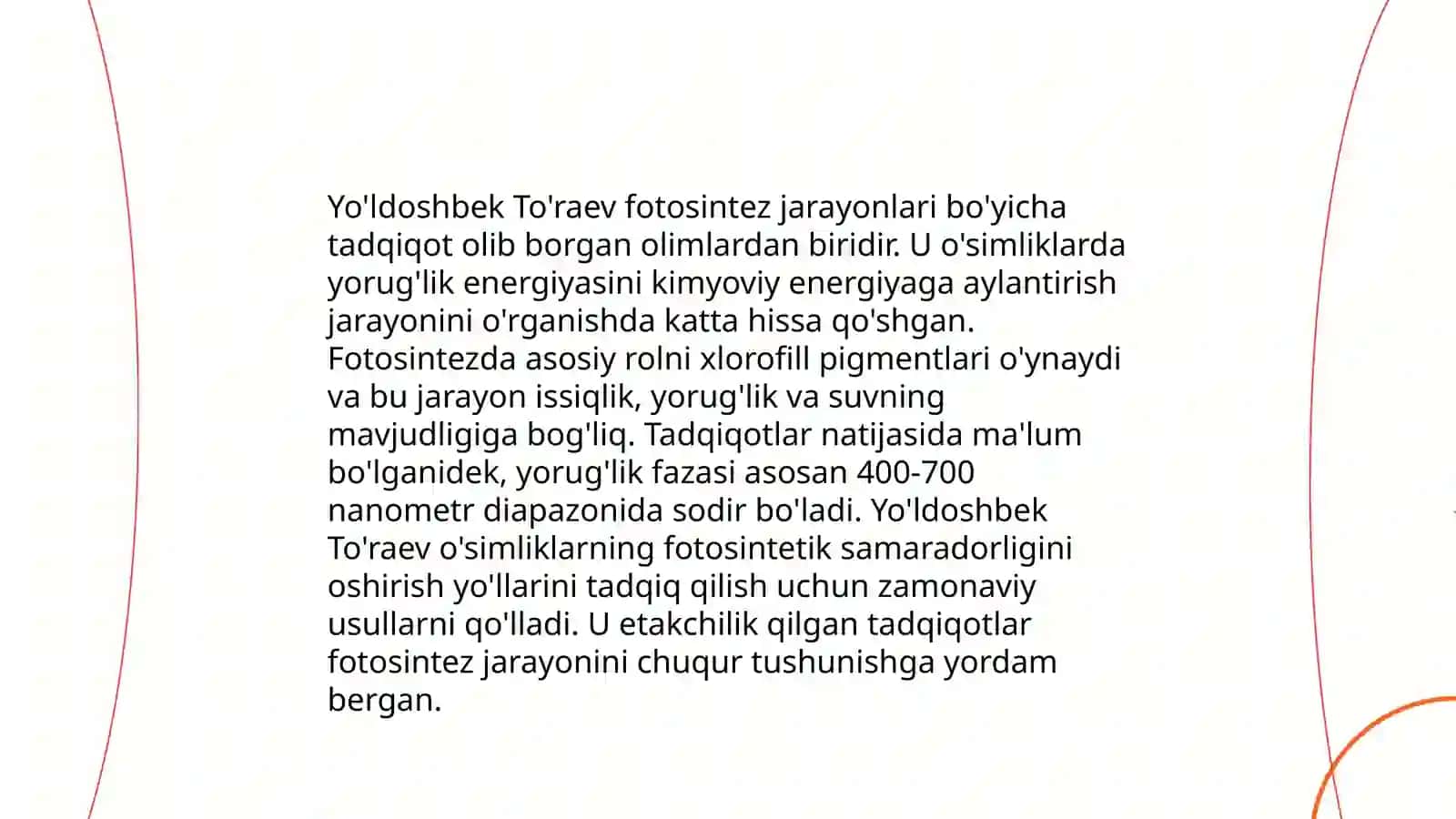 Òsimliklar fiziologiyasiga hissa qo'shgan òzbek olimlarini olib borgan ilmiy tadqiqot ishlari Shahzoda Rahimjonova 4