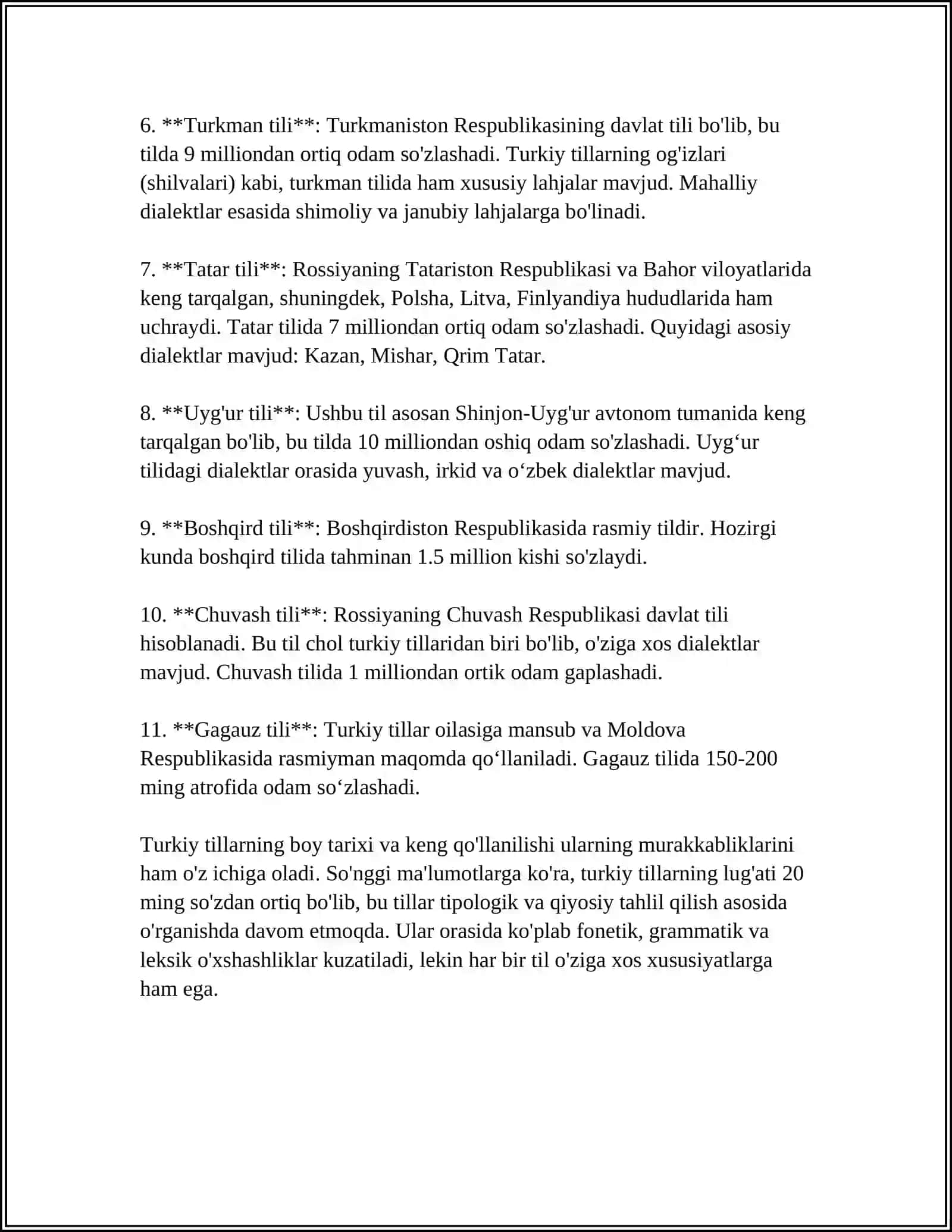 TURKIY TILLAR VA XITOY, MOĢUL, ARAB, FORS-TOJIK TILLARI 4