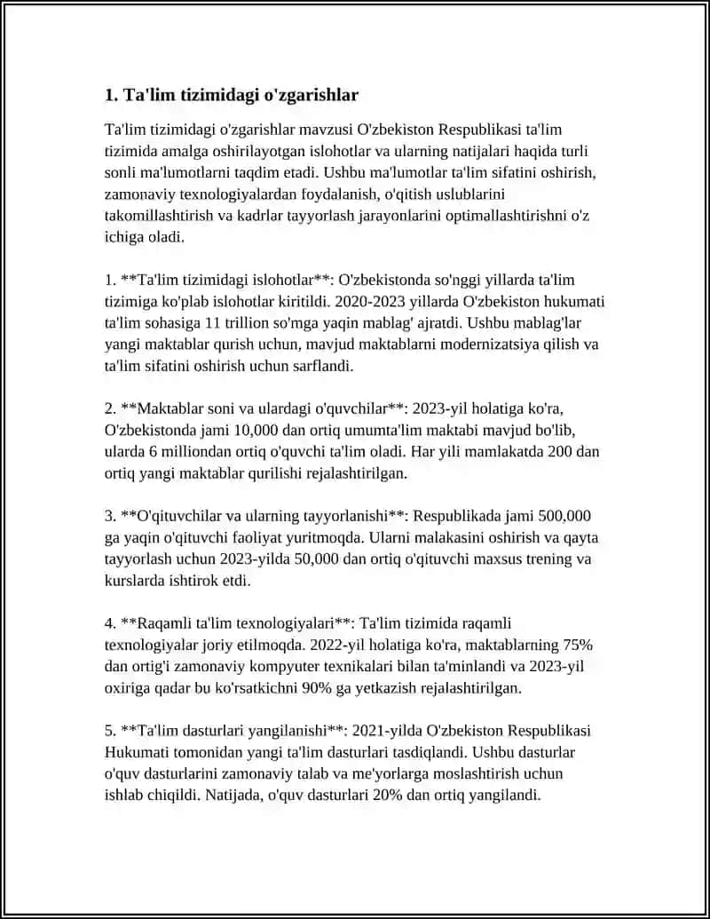 OʻZBEKISTONDA IJTIMOIY SOHADA AMALGA OSHIRILAYOTGAN OʻZGARISHLAR MAZMUN VA MOHIYATI 4