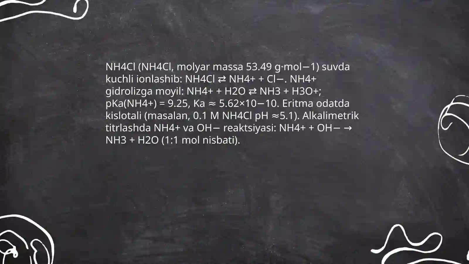 NH4Cl massa ulushi 4