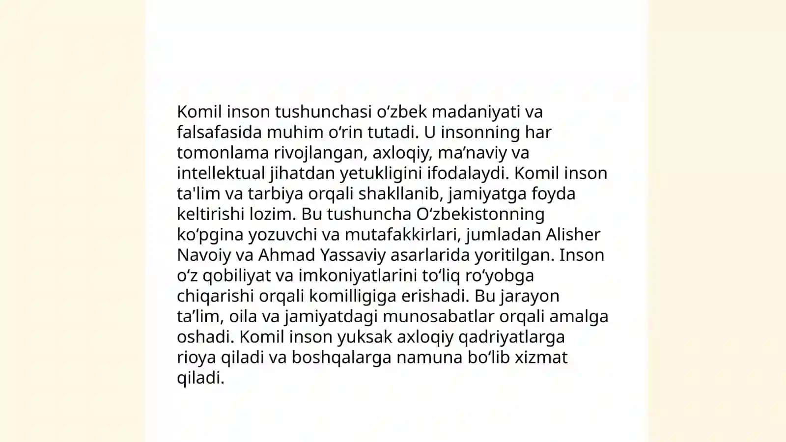 Abdulla Avloniyning komil inson haqidagi qarashlarini mavzusida esse tayyorlash 4