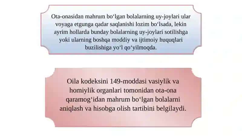 Ota ona qaramogʻisiz qolgan bolalarni mehribonlik uylariga joylashtirish 4