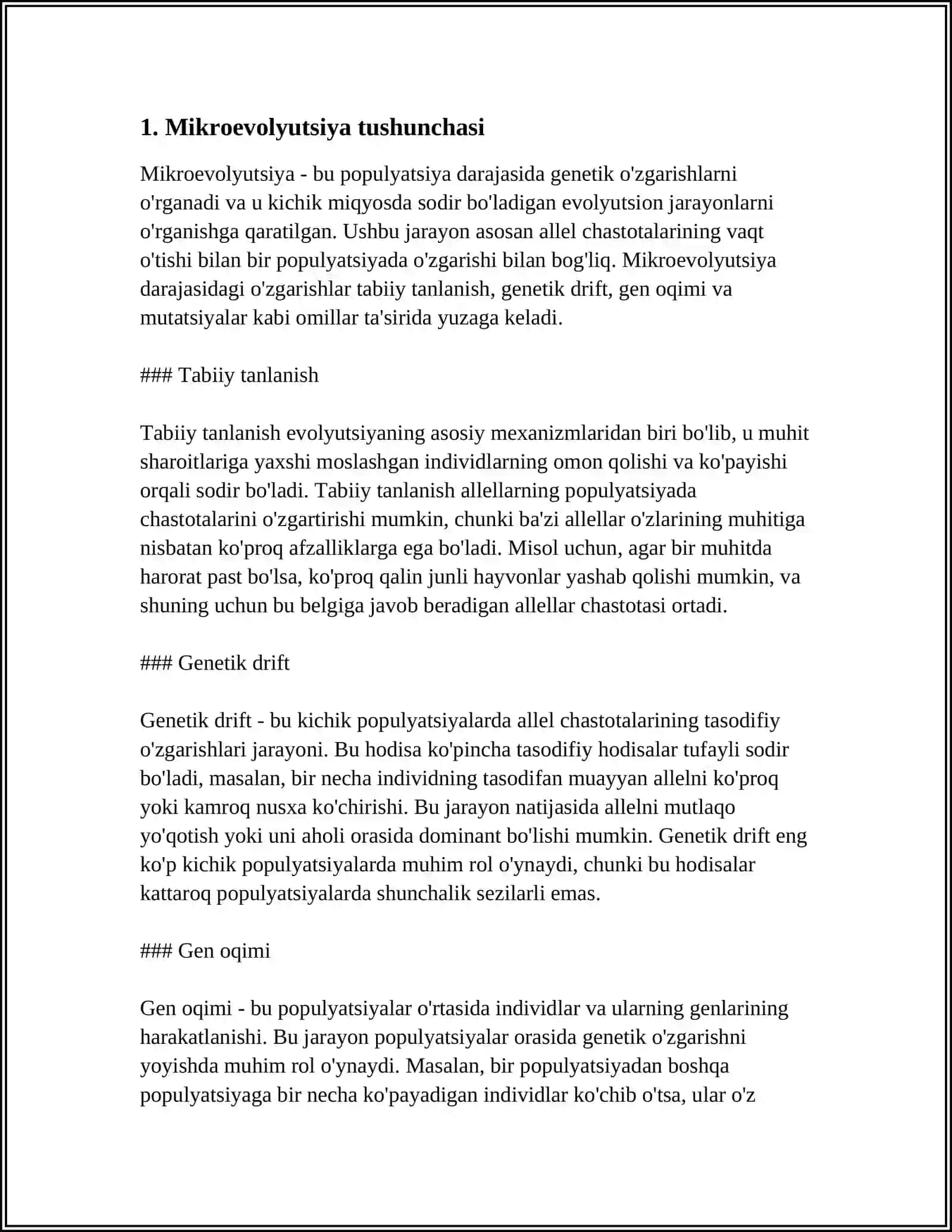 MIKROEVOLYUTSIYA TUSHUNCHASI VA UNING MEXANIZMI 4