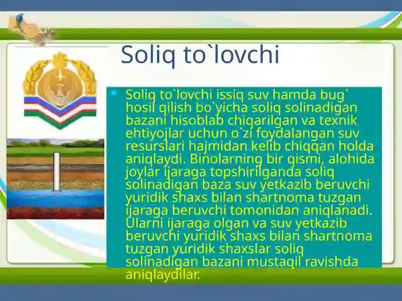 Suvresurslaridan foydalanganlik uchun soliqni undirish tartibi va takomillashtirish 4