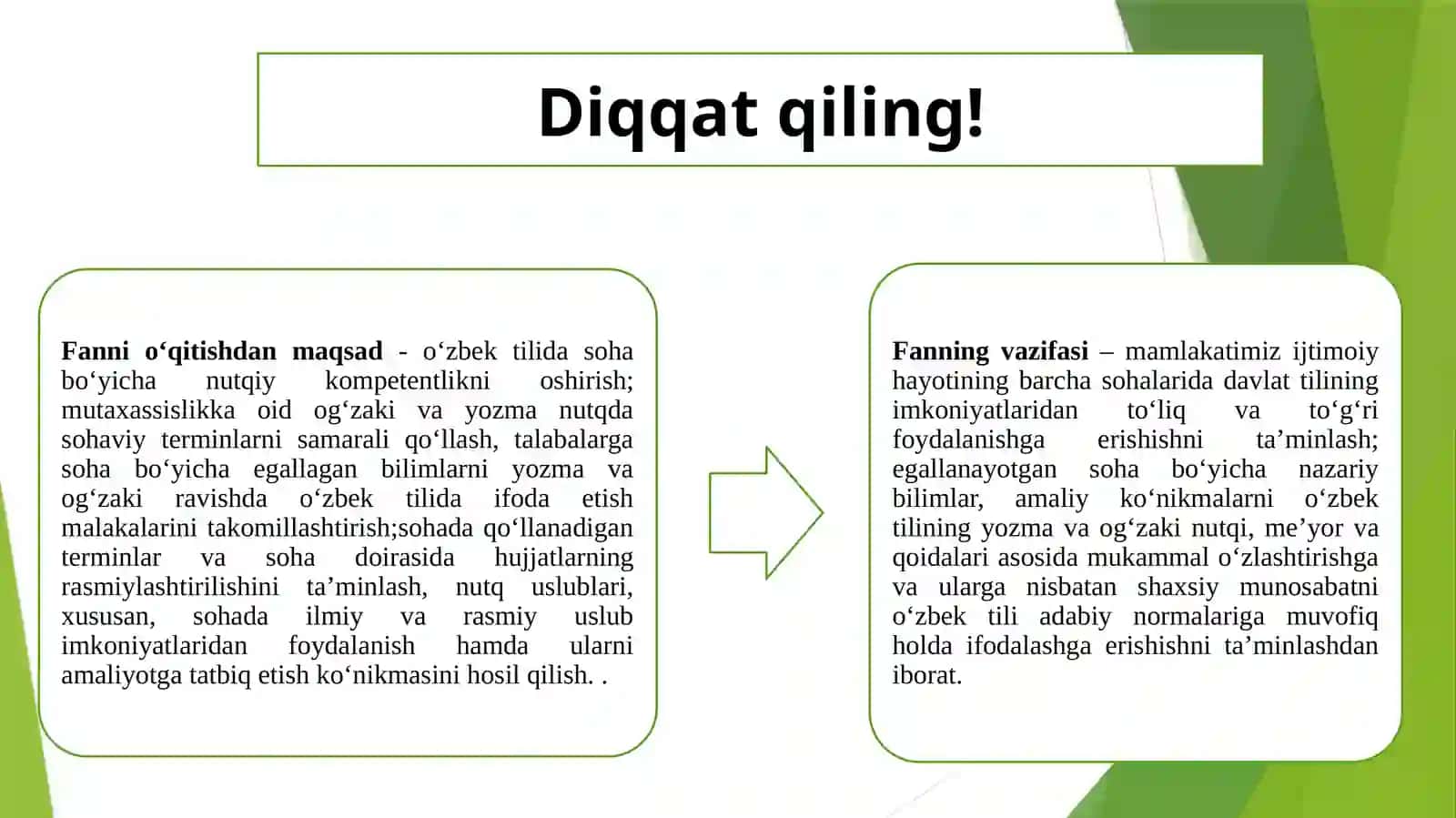 O‘zbektilining sohada qo‘llanishi fanini o‘qitishning maqsad va vazifalari 4