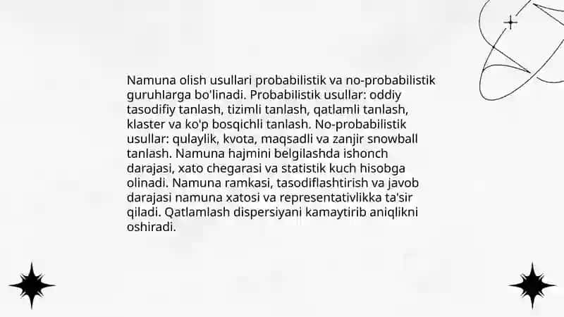 Bozor tadqiqotlarida statistik usullar 4
