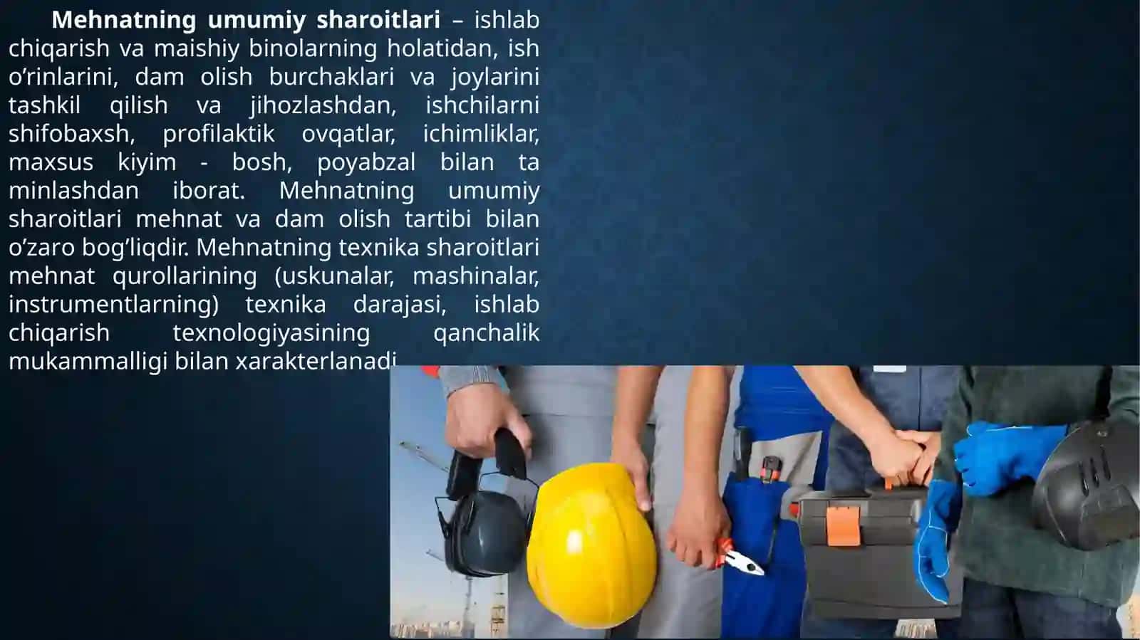 Mehnat sharoitlarini yaxshilash va ishlab chiqarish madanivati 4