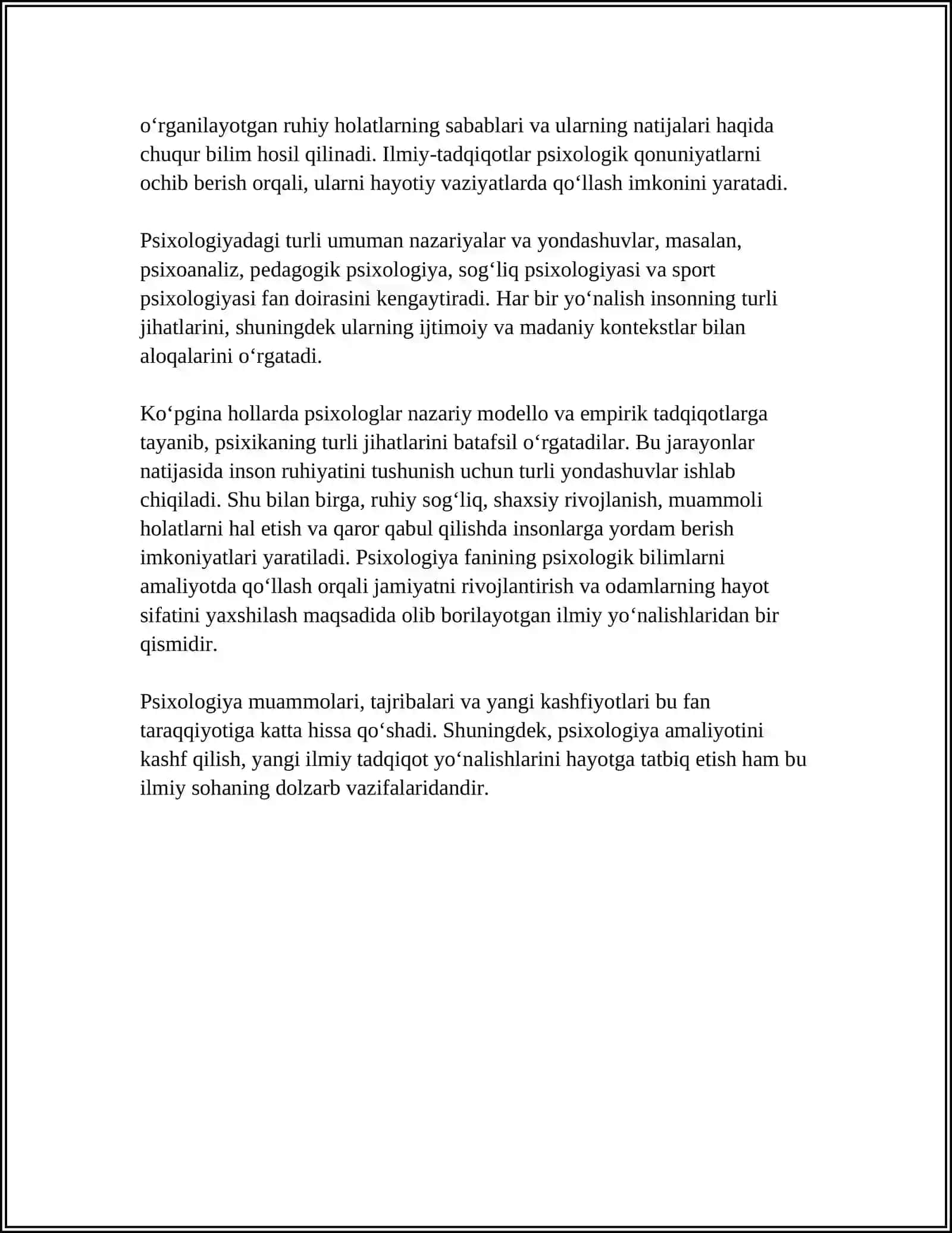 Psixologiya Fanining Predmeti, Maqsad va Vazifalari 4