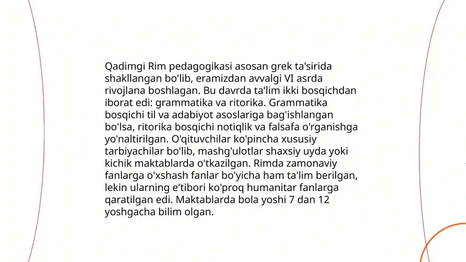 Eng qadimgi davrlardan XX asrgacha jahon pedagogika fanining rivoji 4