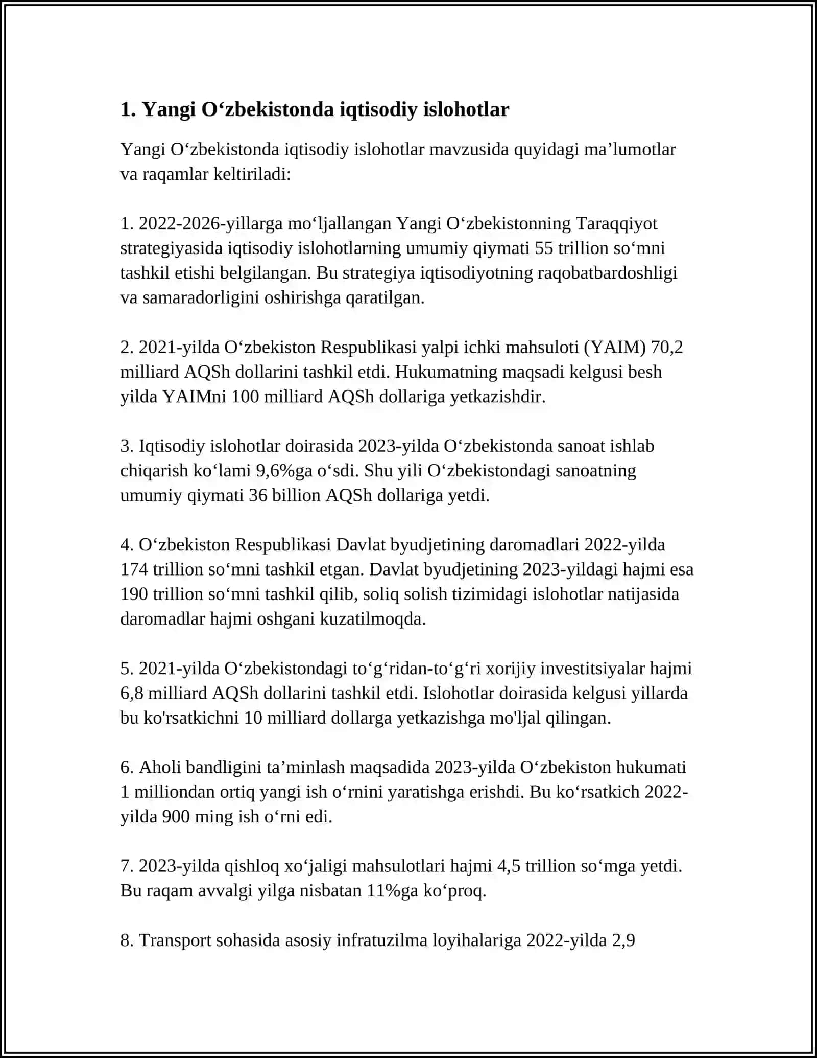 YANGI OʻZBEKISTONDA TARAQQIYOT STRATEGIYASI ASOSIDA DEMOKRATIK ISLOHATLAR YOʻLINI QATʼIY DAVOM ETTIRAMIZ 4