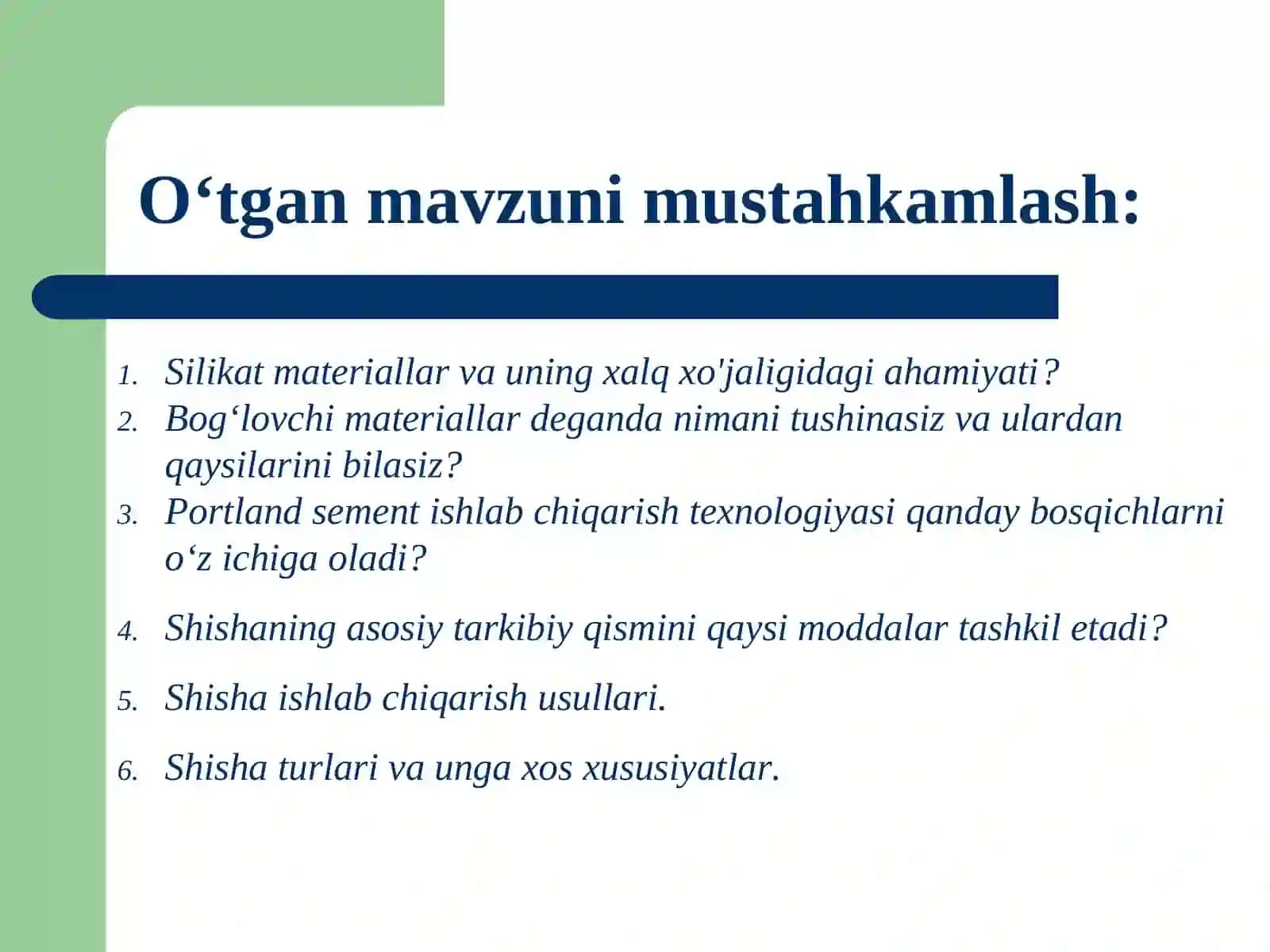 Metallarning umumiy xossalari va olinish usullari 4