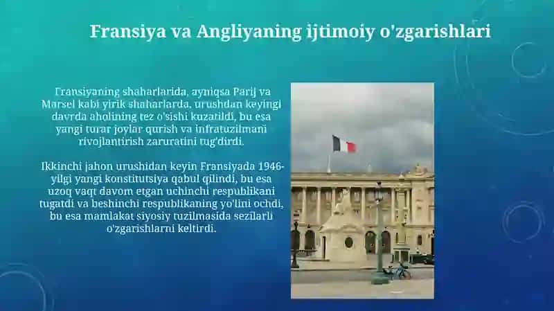 Urushdan keyingi Fransiyaning qayta tiklanishi 4