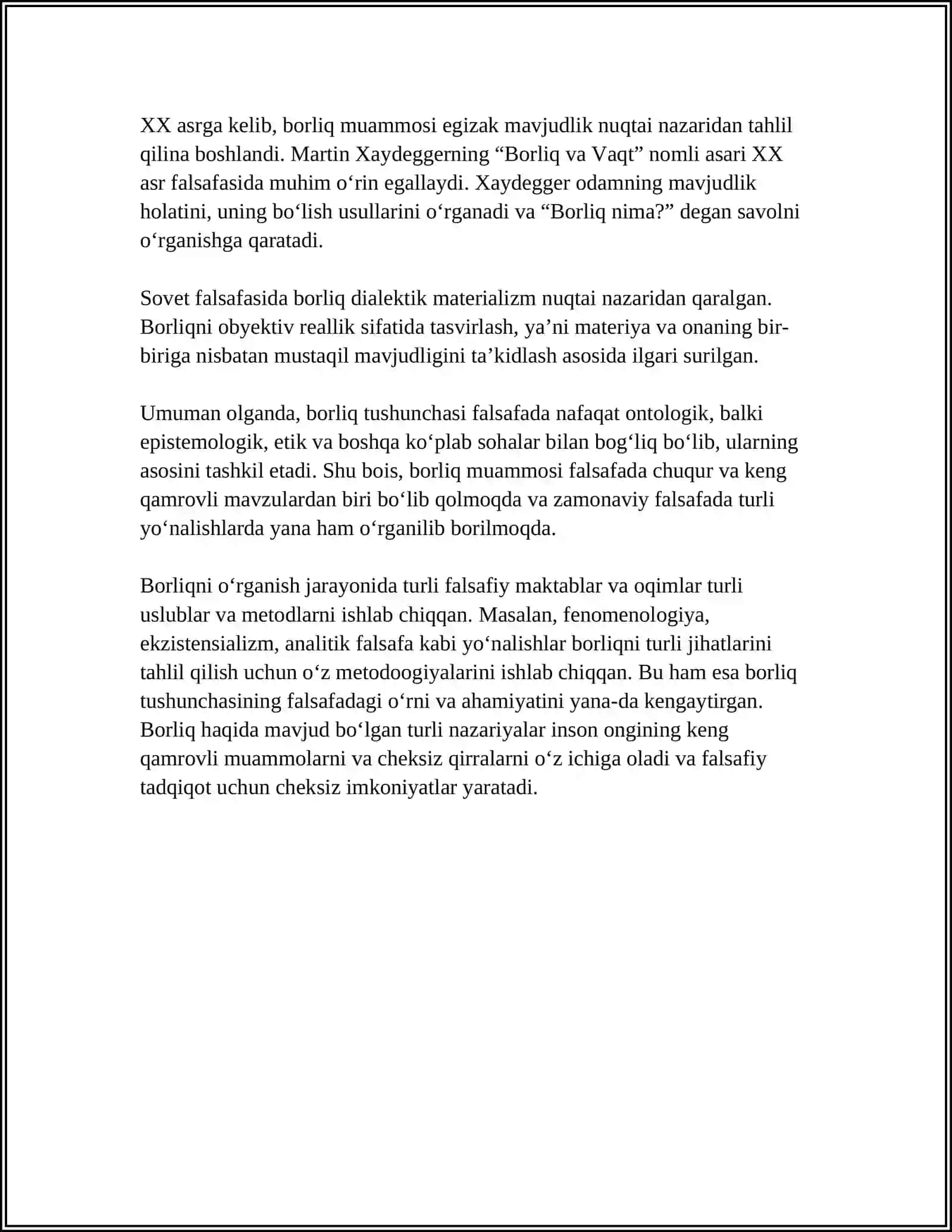 FALSAFA TARIXDA BORLIQ GʻOYASI 4